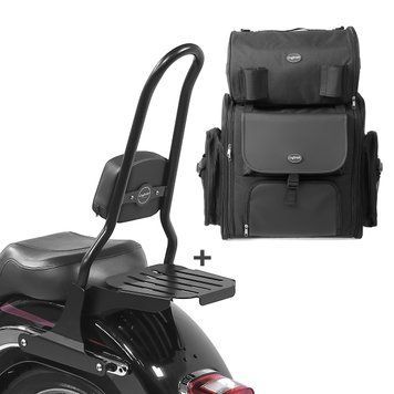 Спинка CSXL Fix + Tail bag XL для Harley Softail 07-17 с багажником черный Craftride