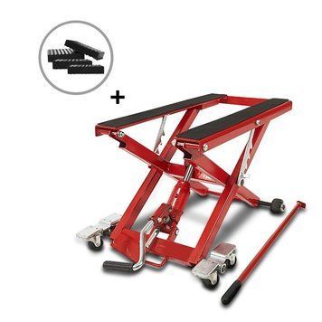 Подъемная платформа для мотоциклов ConStands Mid-Lift XL домкрат для мотоциклов до 500 кг, включая резиновые блоки красного цвета