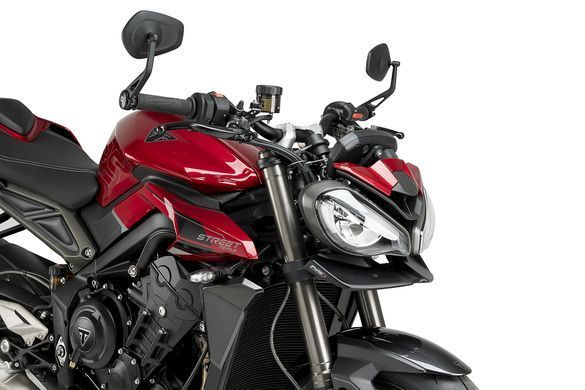 Фронтальный спойлер Puig для TRIUMPH STREET TRIPLE 765 RS 2023-2025 матово-черного цвета 21594J