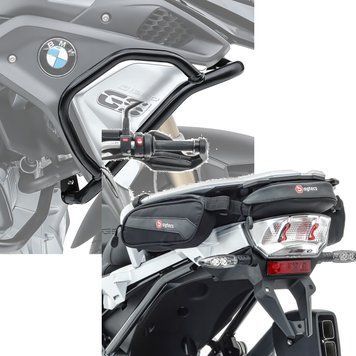 Комплект: верхня захисна дуга L, сумісна із захистом двигуна BMW R 1250 GS 19-23 із задньою сумкою Bagtecs TB3