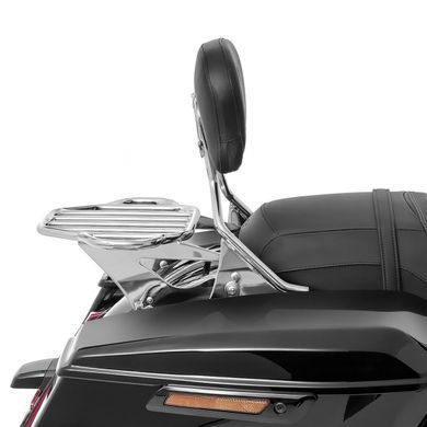 Спинка пассажира + багажник KI подходит для мотоциклов Harley Davidson Street Glide 09-26 Craftride FR02 хромированный