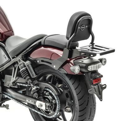 Комплект: Спинка пассажира XS3 с багажником для Honda Rebel 1100 CMX 2021&ndash;2024, черная Craftride + Защита двигателя для Honda Rebel 1100 CMX 2021&ndash;2024, Highway crash bar Craftride PM3