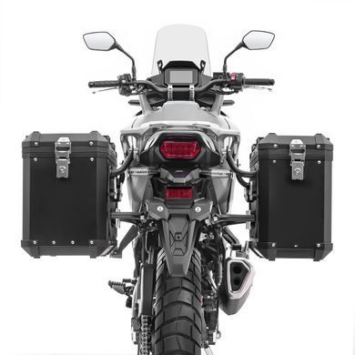 Алюмінієві бічні кофри Bagtecs GX38-45, чорні + багажник для Moto Guzzi V85 TT 19-23