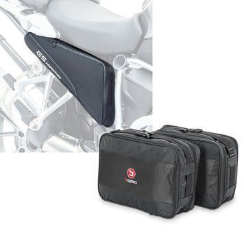 Комплект: Каркасні сумки для BMW R 1200 GS 04-18 Bagtecs BF3 пара додаткових чорний сумок + внутрішні сумки Vario для BMW R 1200 GS / Adventure 04-12 кофри Bagtecs MV1