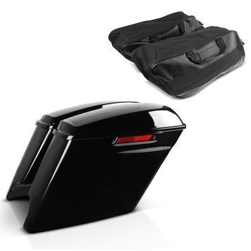 Жорсткі сідельні сумки Stretched LB підходять для Harley Davidson CVO Street Glide 14-22 чорного кольору