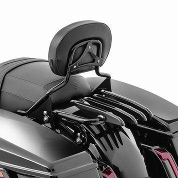 Спинка пассажира Craftride FR09 черного цвета + багажник ST подходит для мотоцикла Harley Davidson Street Glide Special 15-23