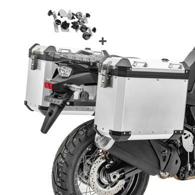 Комплект алюмінієвих кофрів Honda Africa Twin 1100 алюмінієві бічні кофри Bagtecs GX-38-45 сріблястий
