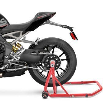 Подставка для мотоцикла с односторонним маятником, совместимая с Triumph Speed ​​Triple 1200 RS 21-25 ConStands Single-Classic красного цвета.