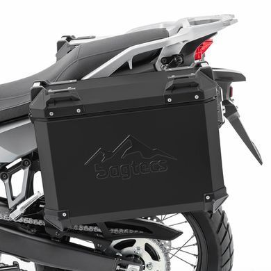 Комплект алюминиевых боковых кофров Bagtecs XWS35 черных + адаптеры для бокового багажника Givi / Kappa подходит для Honda Transalp XL 750