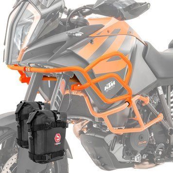 Комплект защитной дуги и сумок XL X21, совместимый с KTM 1090 Adventure / R 17-19, Motoguard оранжевого цвета