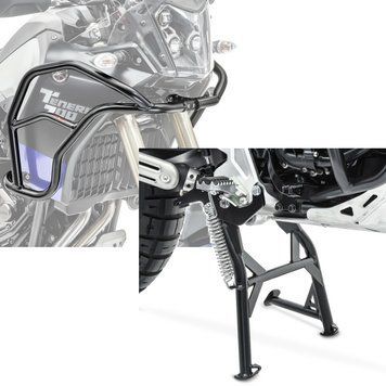 Комплект: захисна дуга обтічника XL для Yamaha Tenere 700 19-24 Motoguard верхній захист бака + центральна підставка для Yamaha Tenere 700 19-22 ConStands