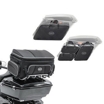 Комплект: задня сумка для мотоцикла Craftride TT1 73л, чорна Внутрішні сумки сумісні з мотоциклами Harley Davidson Touring 08-26 Craftride HT4