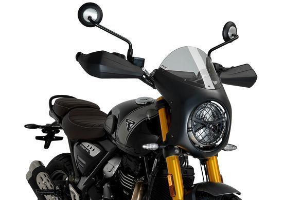 Ретро полуобтекатель Puig для TRIUMPH STREET TWIN GOLD LINE 900 2021-2022 дымчастого цвета 9515H