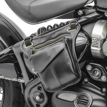 Сумка боковая для Ducati Scrambler Caf&eacute; Racer / Icon Craftride SR1 кожаная черная