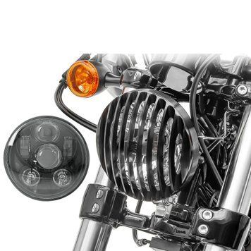 Светодиодная фара с решеткой 5,75 дюйма для Harley Sportster 883 R Roadster 04-15 Craftride, черная