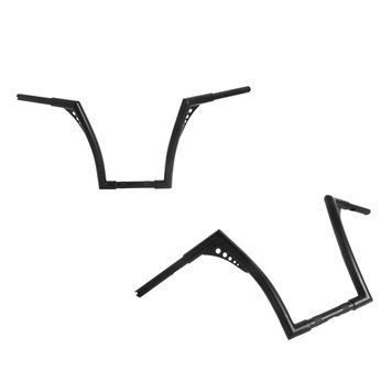 2x Крепления для руля типа Ape Hanger Fat B2, высота 14 дюймов для мотоциклов Harley Davidson, комплект Craftride, черный