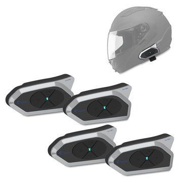 4x Мотоциклетна переговорна система Tourtecs GoTalk4 Bluetooth з гарнітурою IP65, бездротова
