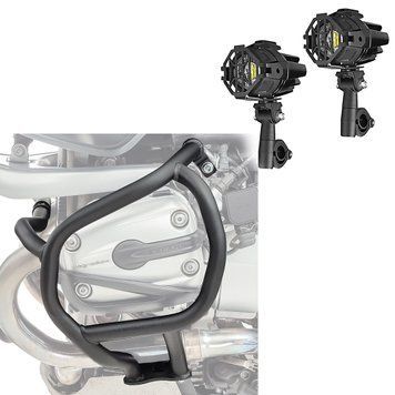 2 світлодіодні протитуманні фари S22X + захисна дуга, підходять для BMW R 1150 GS 00-04