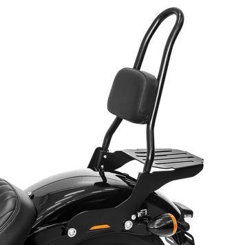 Спинка Harley Softail Street Bob 18-25 Craftride Fast Rider-L з багажною полицею чорного кольору